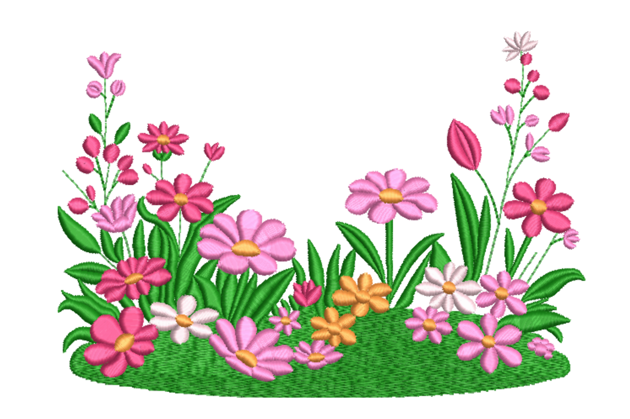 Pink Wildflower Border