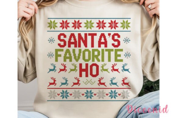Santa's Favorite Ho Sublimation Design Graphic Illustrations By Diceenid