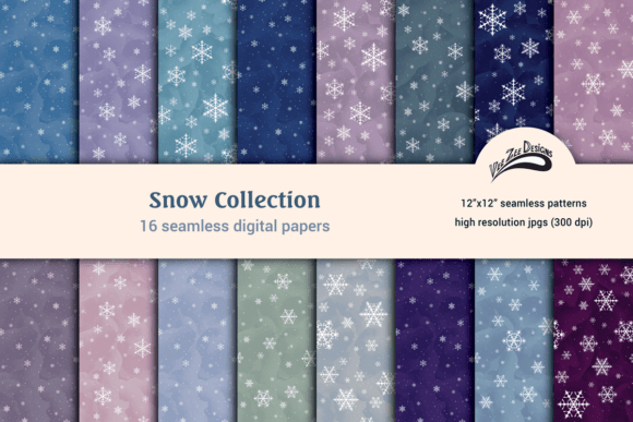 Snowflake Digital Paper Pattern Bundle