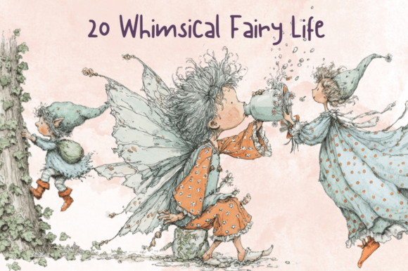 Storybook Whimsy Fairy Clipart Set Gráfico Generado por IA Por giraffecreativestudio