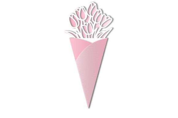 Tulips Bouquet Card with Cutout Insert