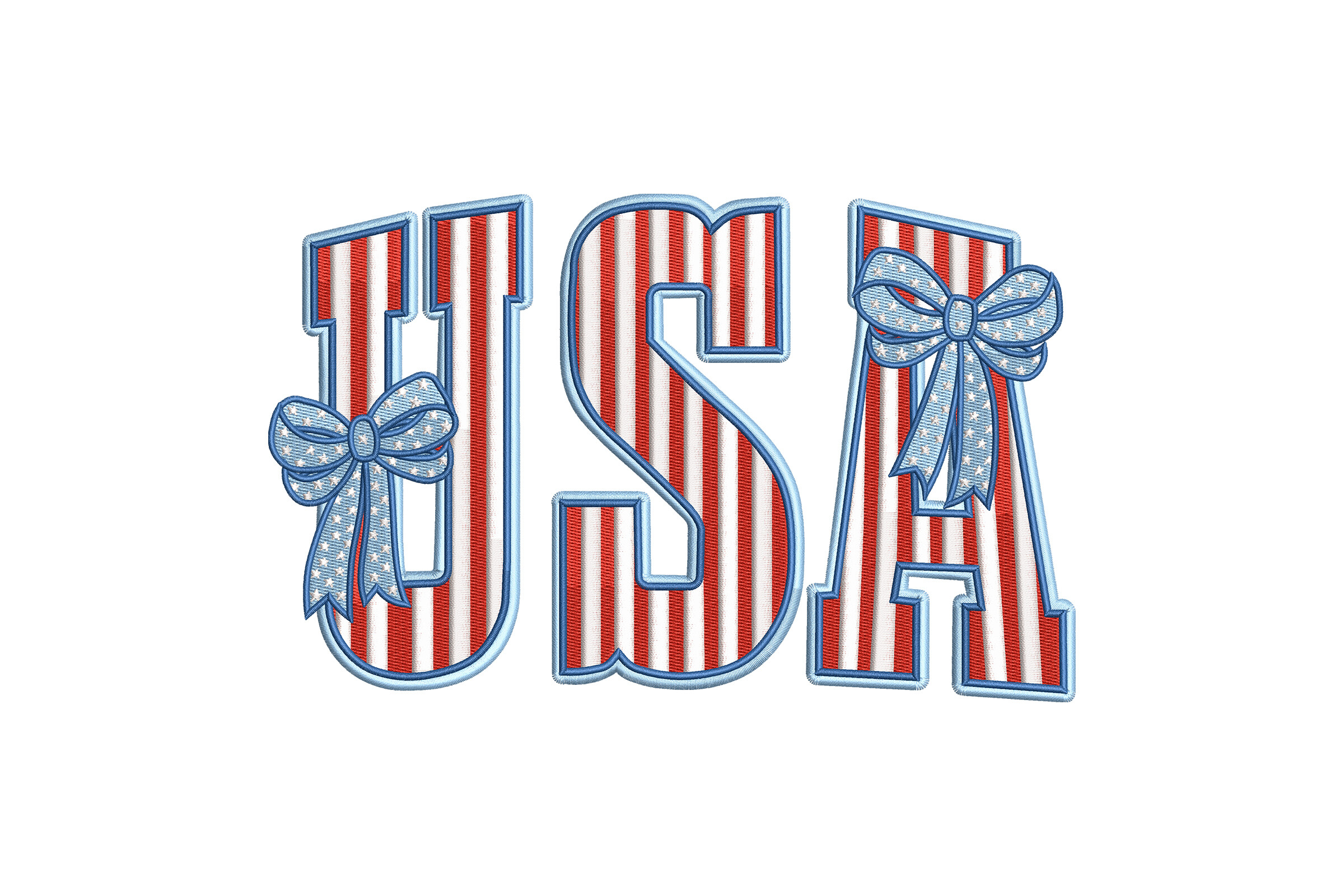 USA Letters with Patriotic Bows