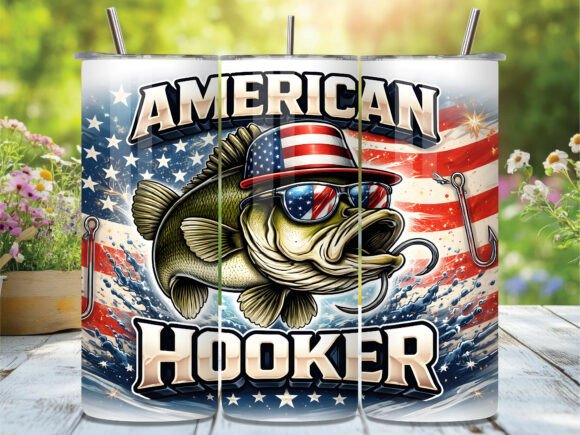 American Hooker Fishing PNG Tumbler Wrap Grafik Wraps für Becher Von Digital Donkey