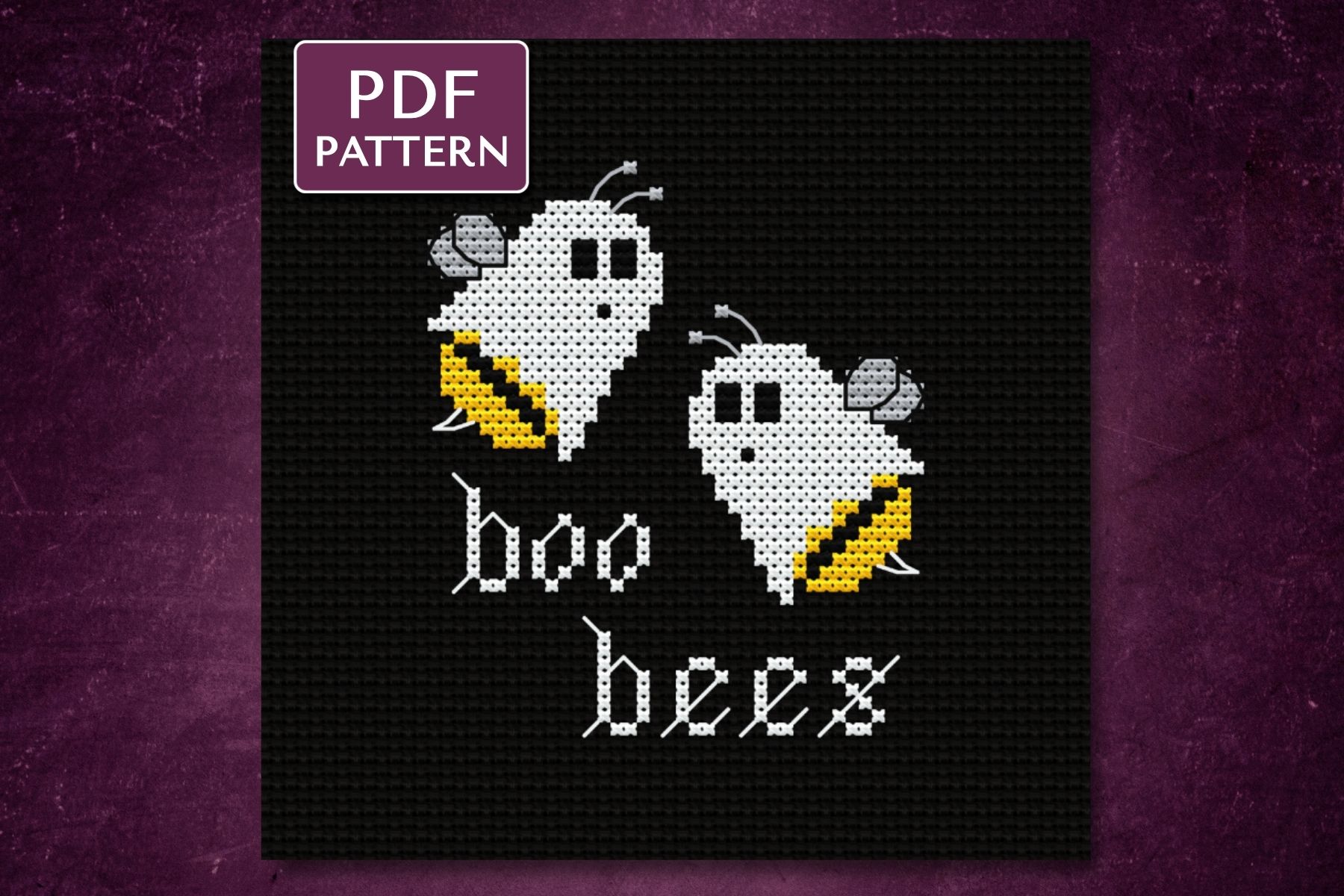 Boo Bees Digital Cross Stitch Pattern