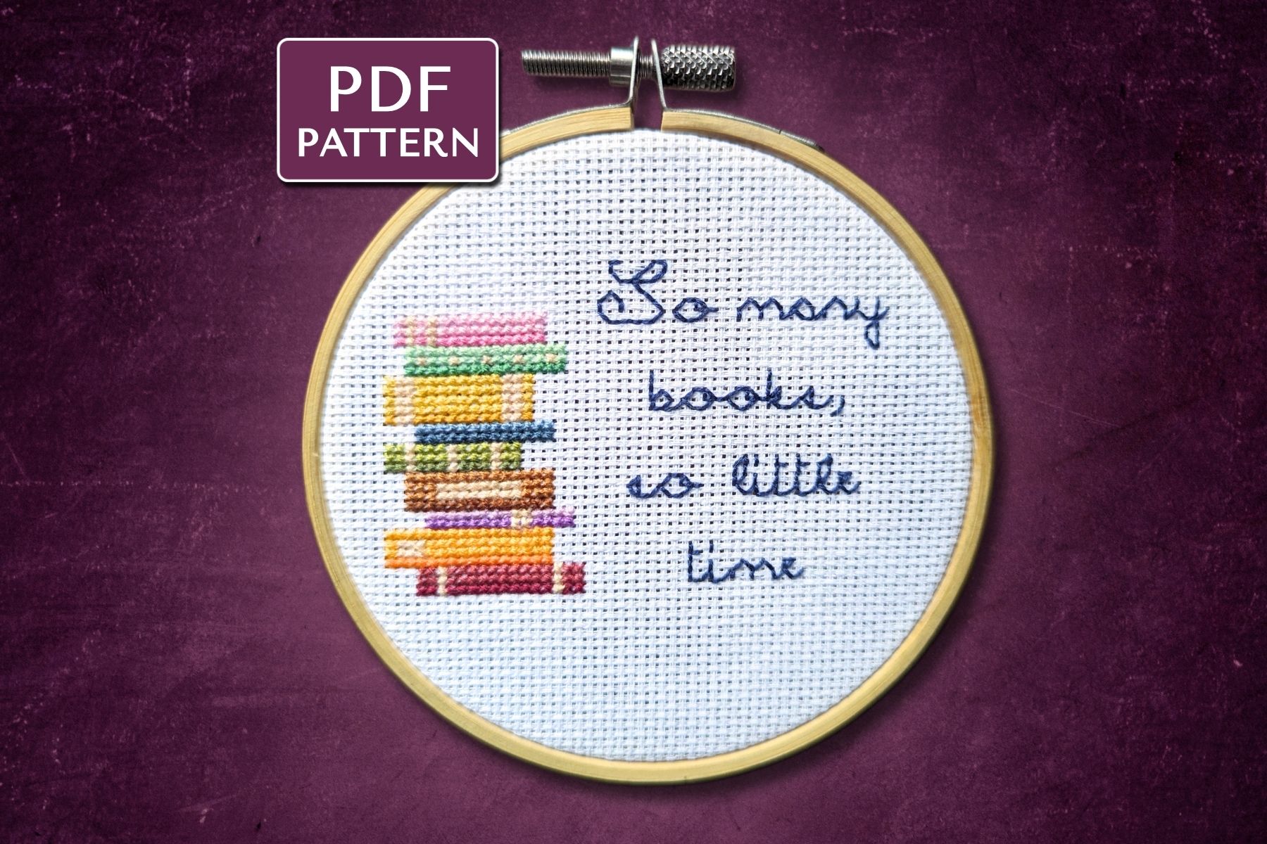 Book Lover Cross Stitch Pattern