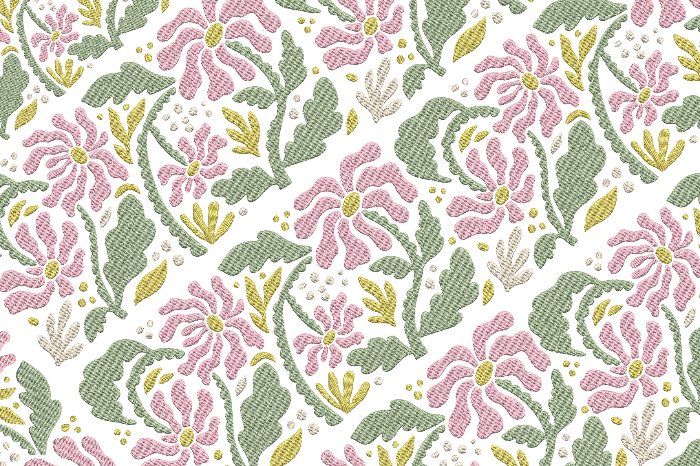 Botanical Floral Embroidery Design