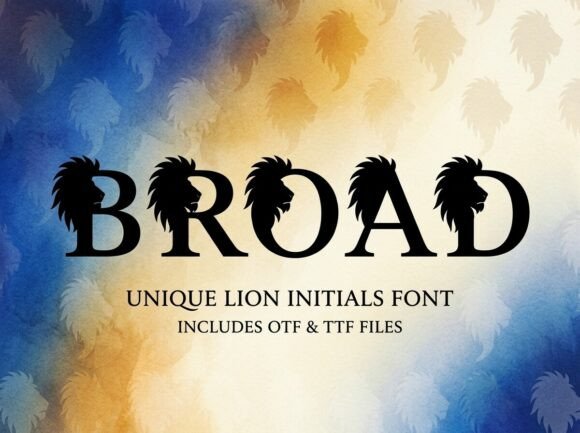 Broad Font PNG with transparent background - Preview 1