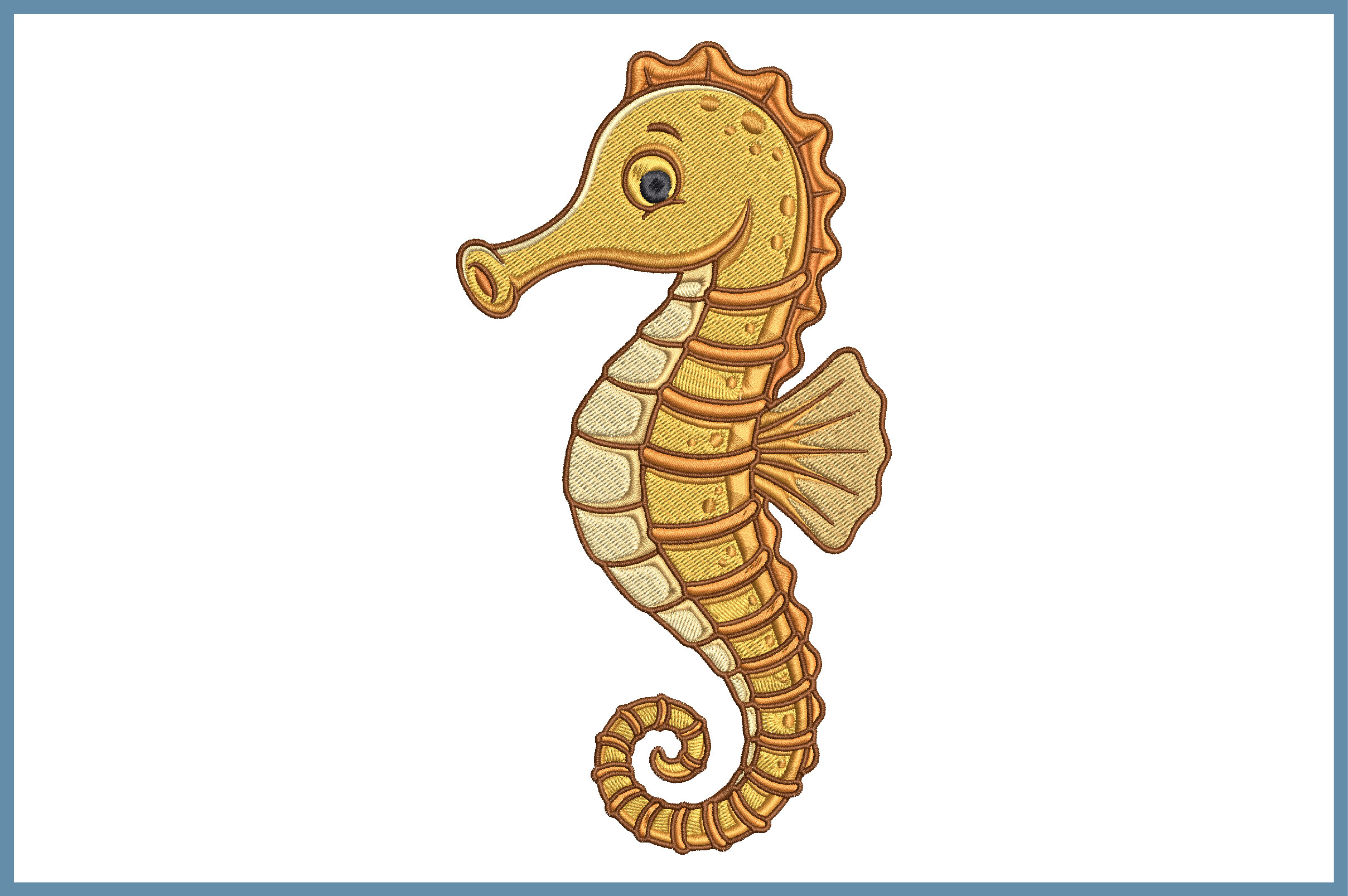 Cute Seahorse Embroidery Design