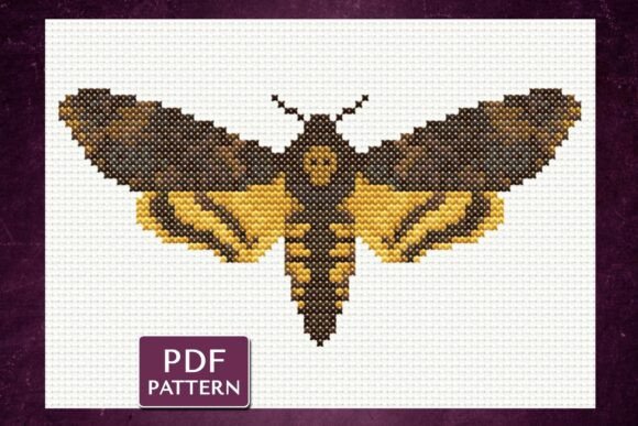Death's Head Moth Cross Stitch Pattern
