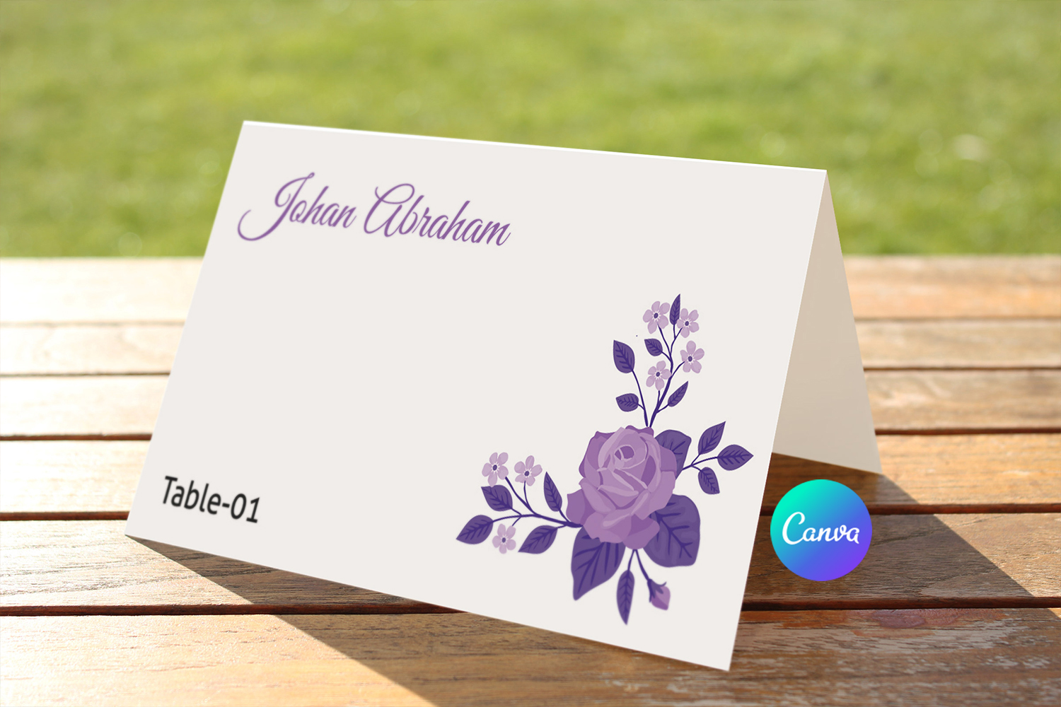 Floral Wedding Place Card Template