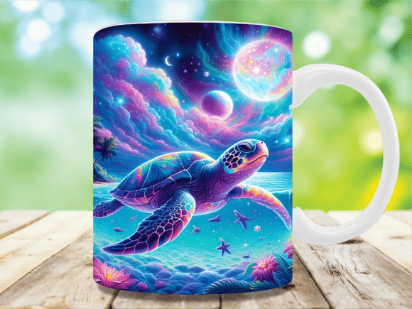 Galaxy Sea Turtle Cosmic Space Mug Wrap Graphics