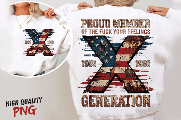 Generation X 4th of July PNG, Gen X PNG Gráfico Diseños de Camisetas Por SmartSvgArt