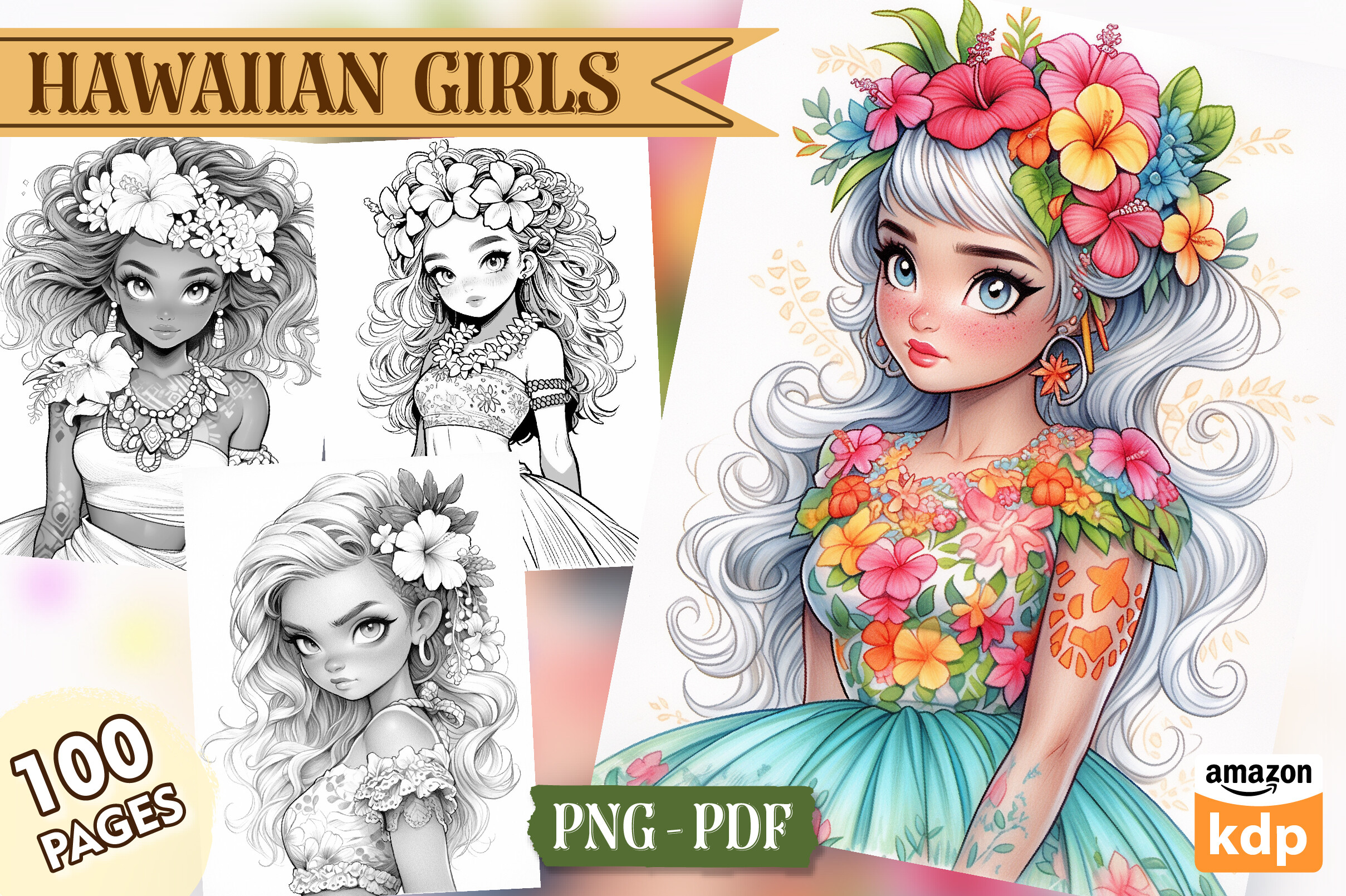 Hawaiian Girls Coloring Pages Vol 02