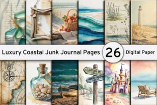Luxury Coastal Junk Journal Pages Graphic by Designs_Studio4 · Creative ...