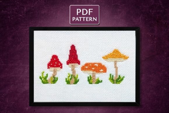 Mushrooms PDF Cross Stitch Pattern