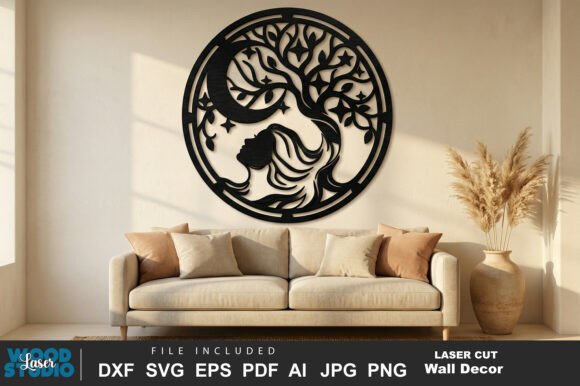 Mystical Moon Wall Decor Laser Cut SVG Laser Cutting By Laser Wood Studio