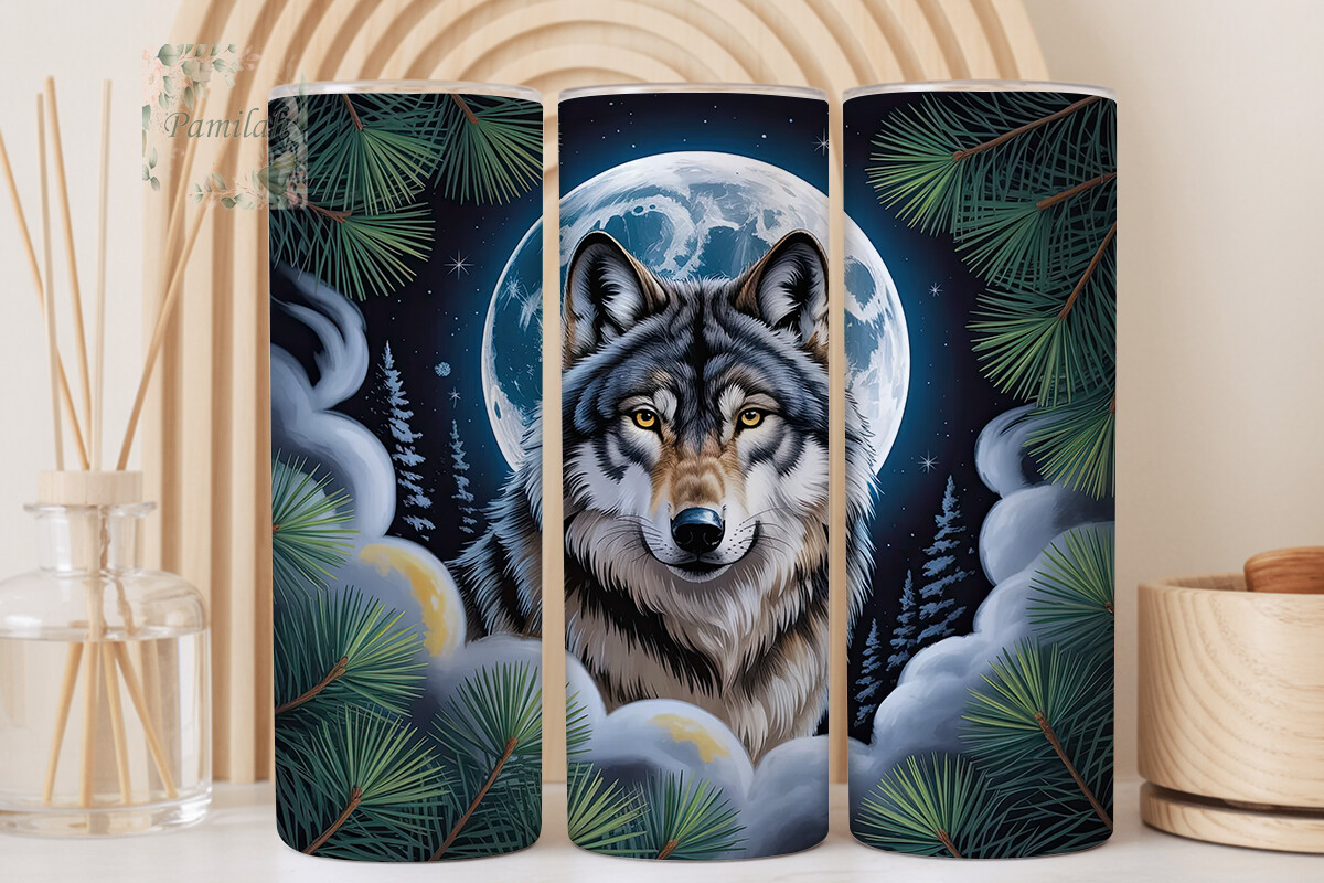 Mystical Wolf Moon 20oz Tumbler Wrap