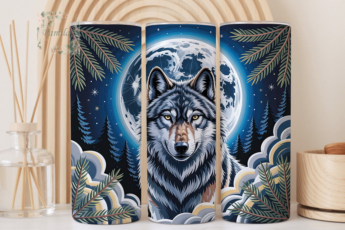 Mystical Wolf Moon 20oz Tumbler Wrap