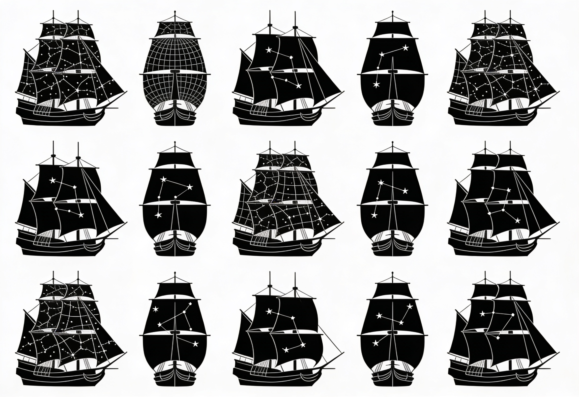 Nautical Constellation Ship Silhouette