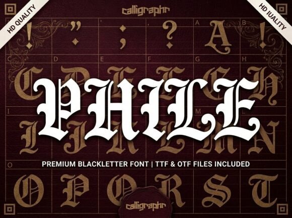 Phile Font PNG with transparent background - Preview 1