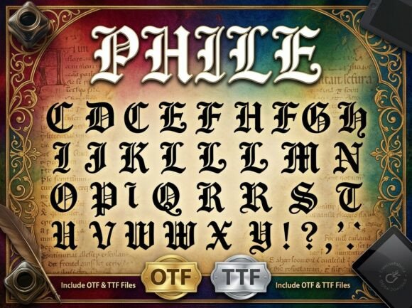 Phile Font PNG with transparent background - Preview 2