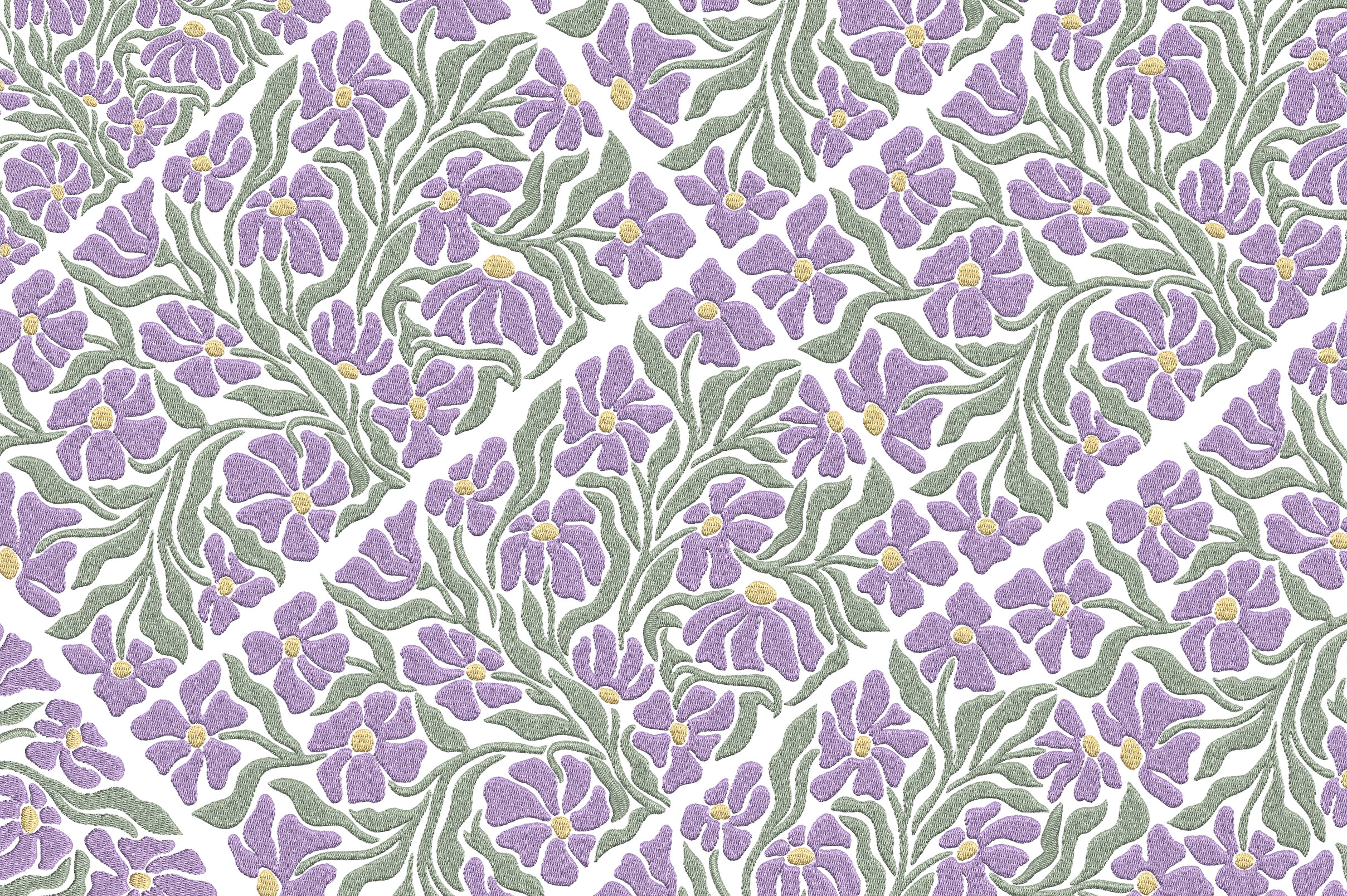 Purple Petals Embroidery Design