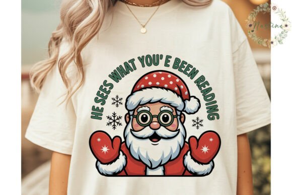 Santa Reading Christmas PNG Clipart Graphic Illustrations By Nastine
