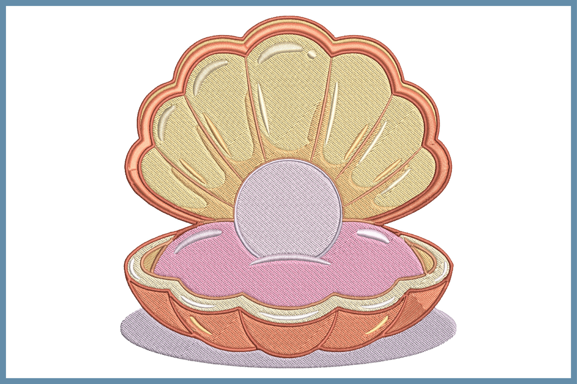 Summer Seashell Embroidery Design
