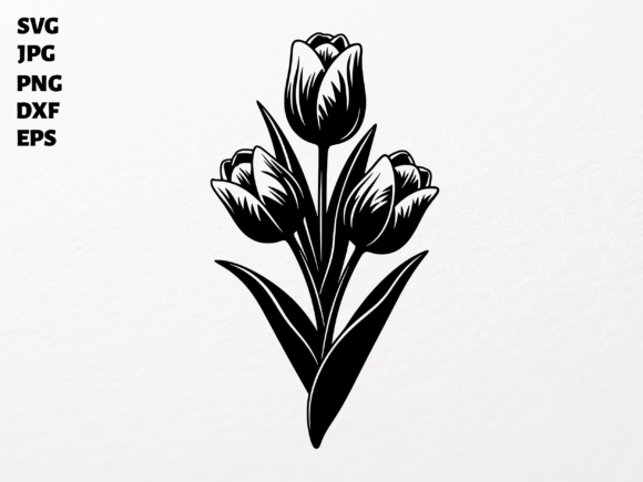 Tulip Flower Svg For Cricut Sublimation Graphics