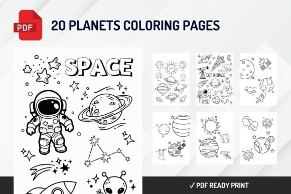 20 PLANETs Coloring Pages