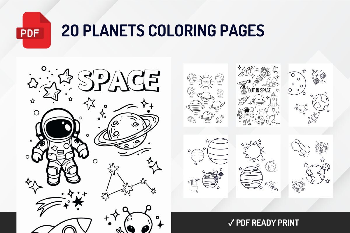 20 PLANETs Coloring Pages