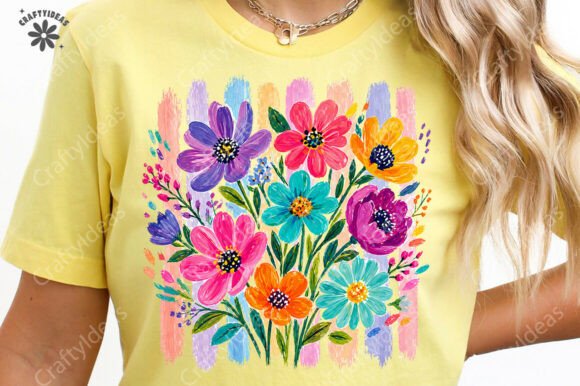 Boho Floral Brushstroke PNG, Summer Png Grafika Projekty Koszulek Przez CraftyIdeas