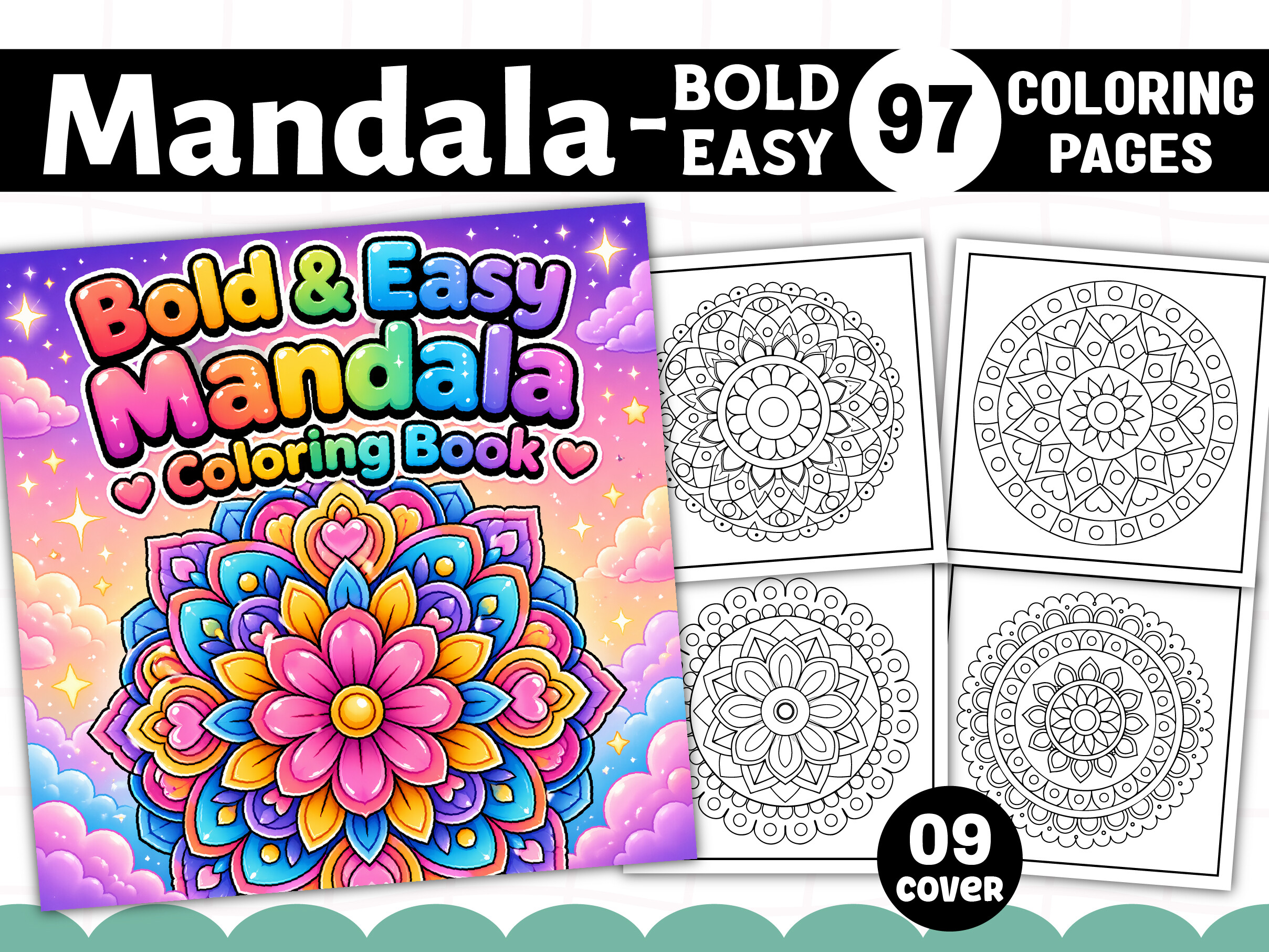 Bold and Easy Mandala Coloring Pages