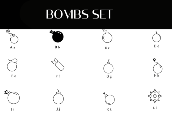 Bombs Set Font - Preview 1