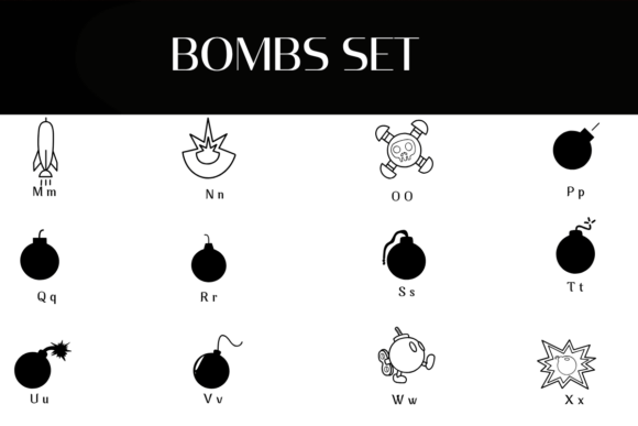 Bombs Set Font - Preview 2