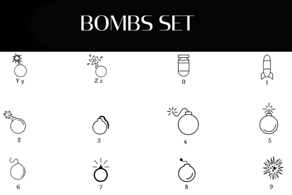 Bombs Set Font - Preview 3