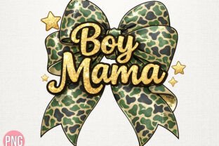 Boy Mama Camo Leopard Glitter Bow PNG Graphic by DIGITAL HIVE ...