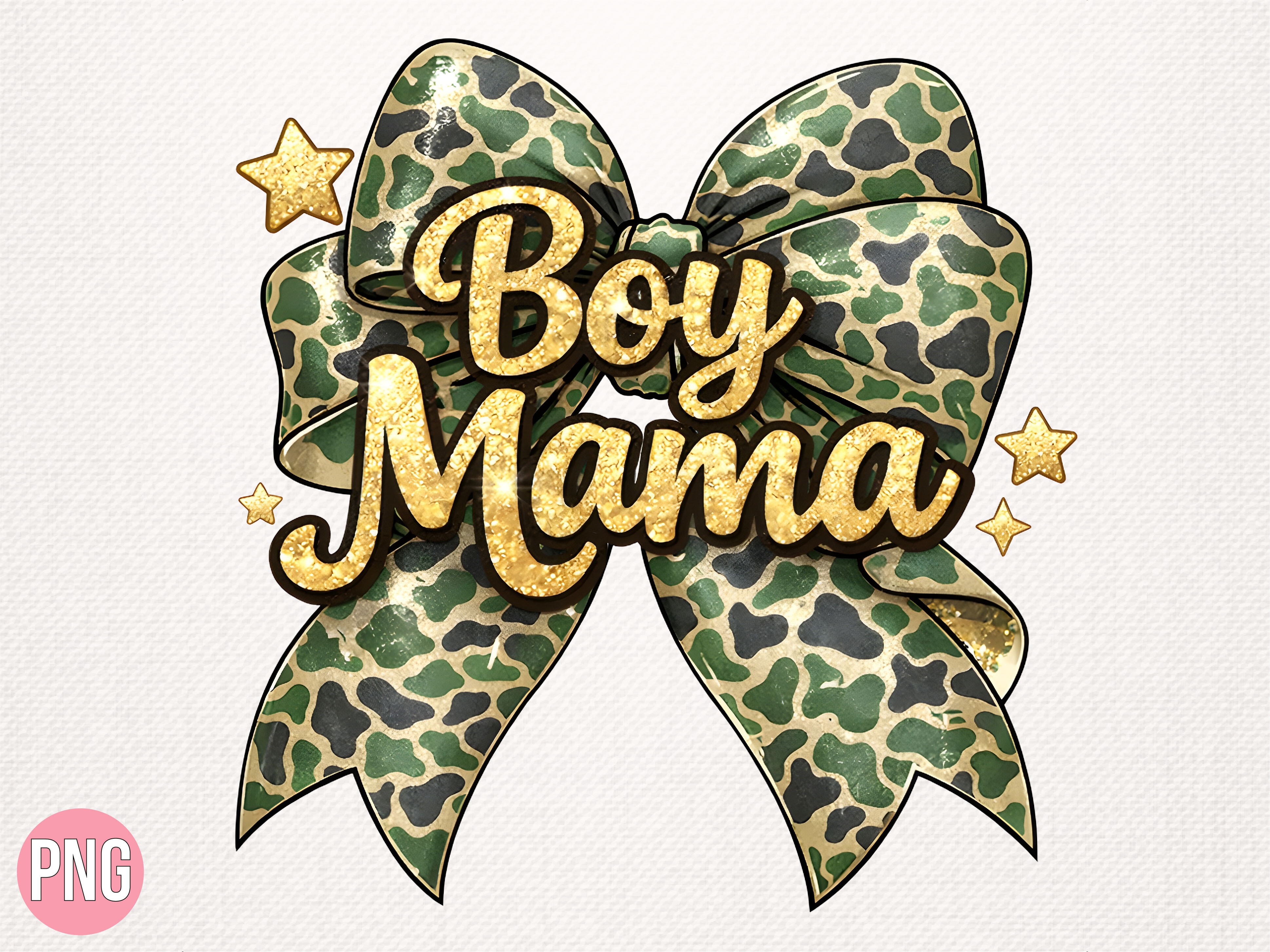 Boy Mama Camo Leopard Glitter Bow PNG Graphic by DIGITAL HIVE ...
