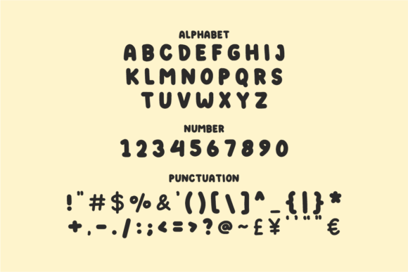 Bubble Picnic Font PNG with transparent background - Preview 3