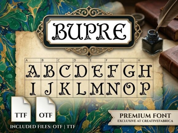 Bupre Font PNG with transparent background - Preview 1