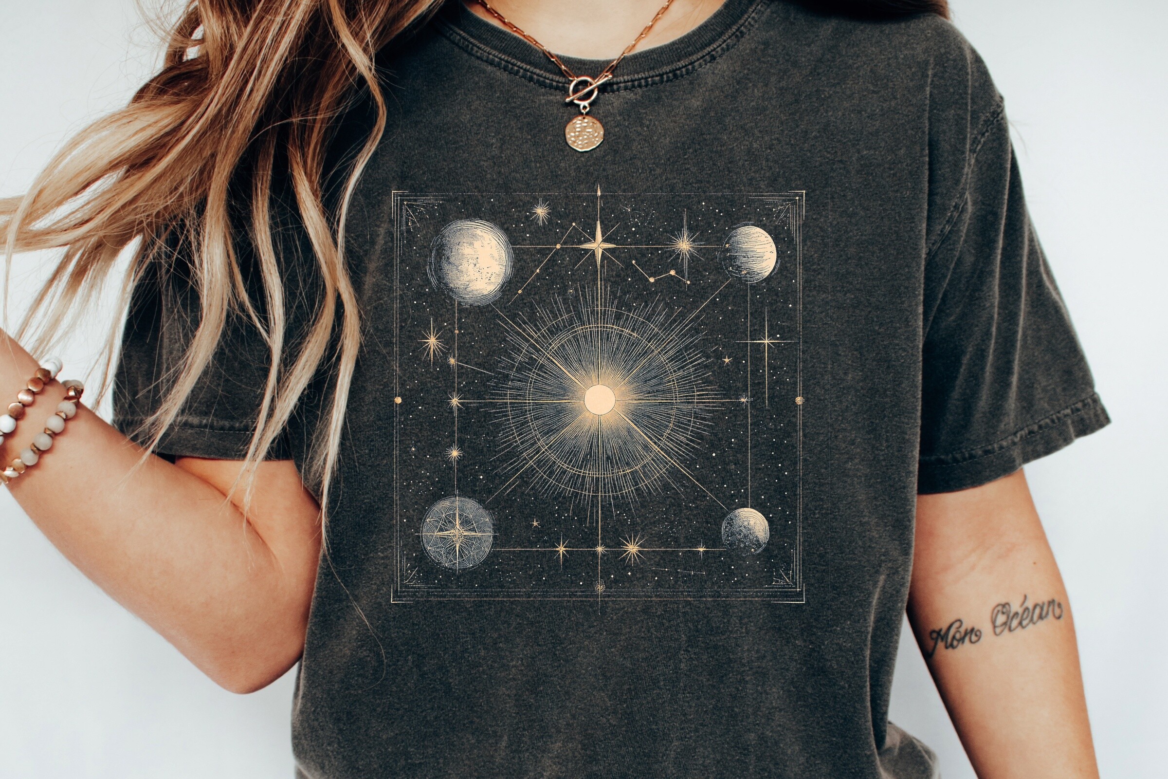 Celestial Sun and Planets Graphic Png