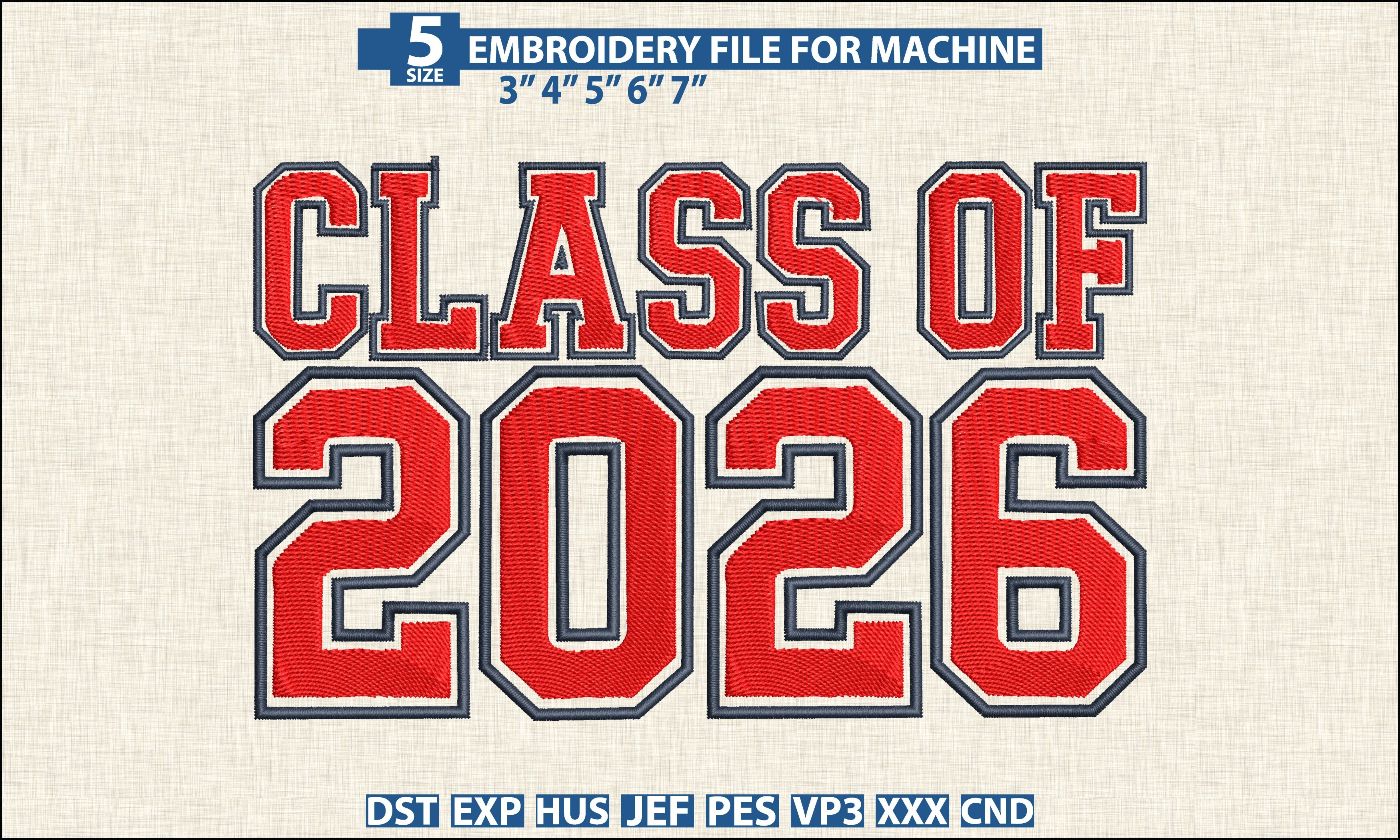 Class of 2026 DST PES Embroidery Pattern