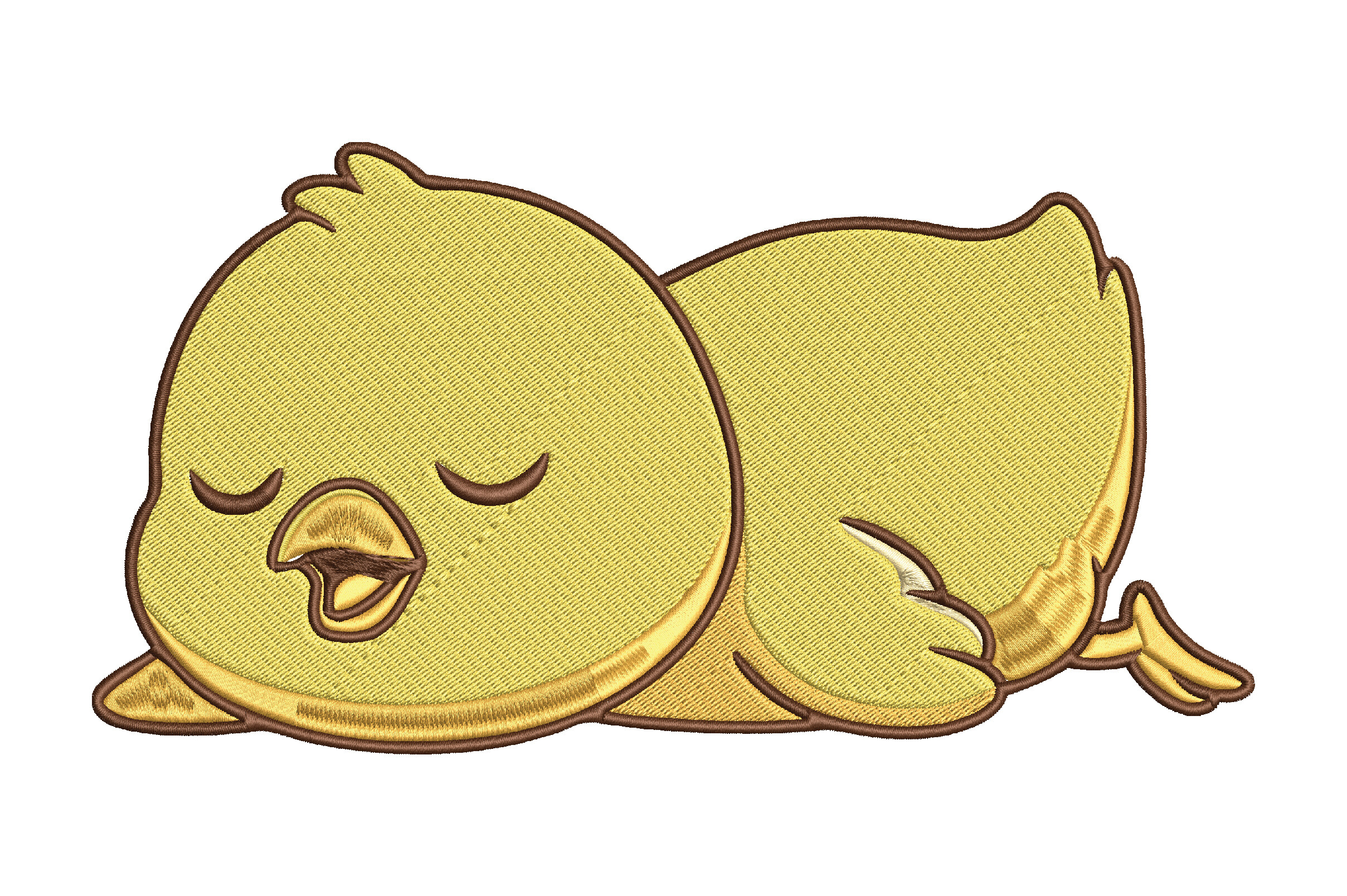 Cute Sleeping Duck Embroidery Design