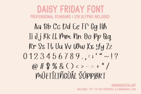 Daisy Friday Font PNG with transparent background - Preview 4