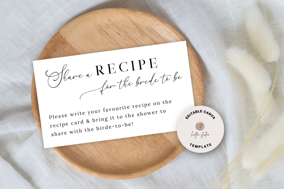 Editable Recipe Insert Card Template