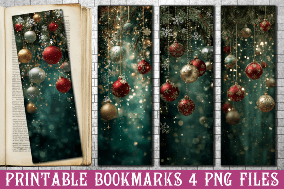 Elegant Christmas Ornaments Bookmark