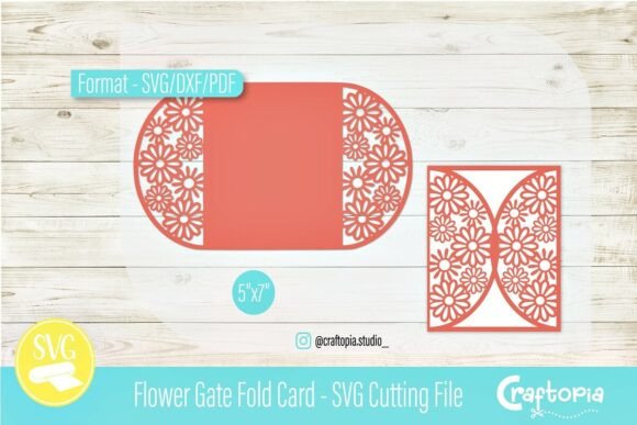 Flower Gate Fold Card – SVG Cutting File