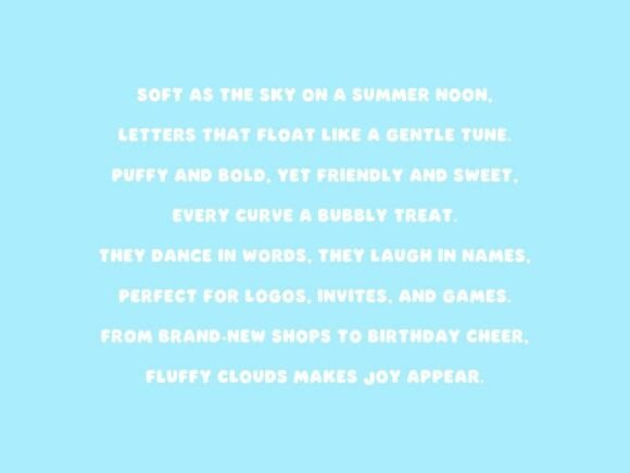 Fluffy Clouds Font - Preview 2