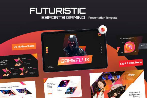 Preview of Futuristic Esport Gaming PowerPoint sports presentation template