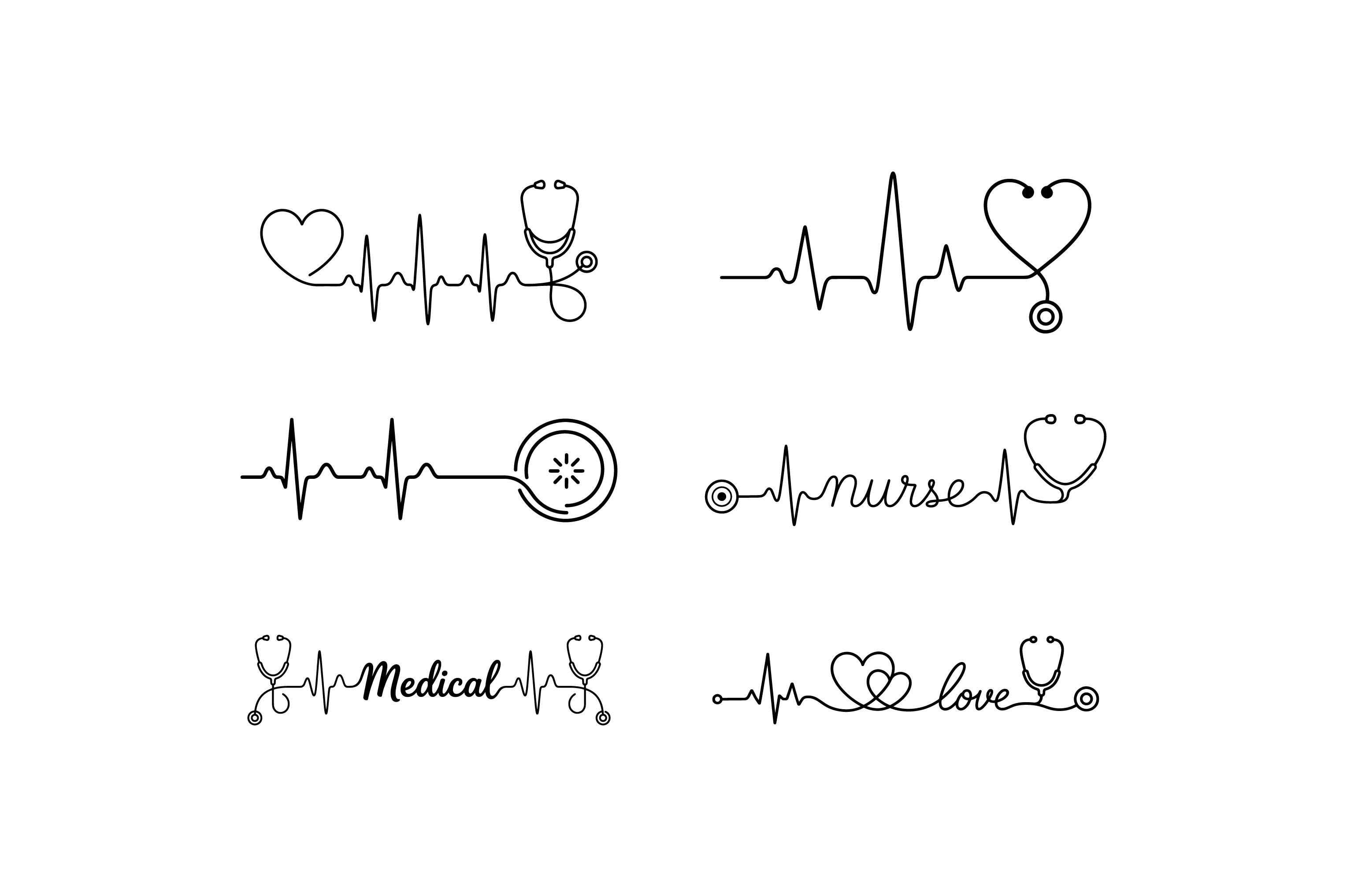 Heartbeat Medical Line Stethoscope Icon